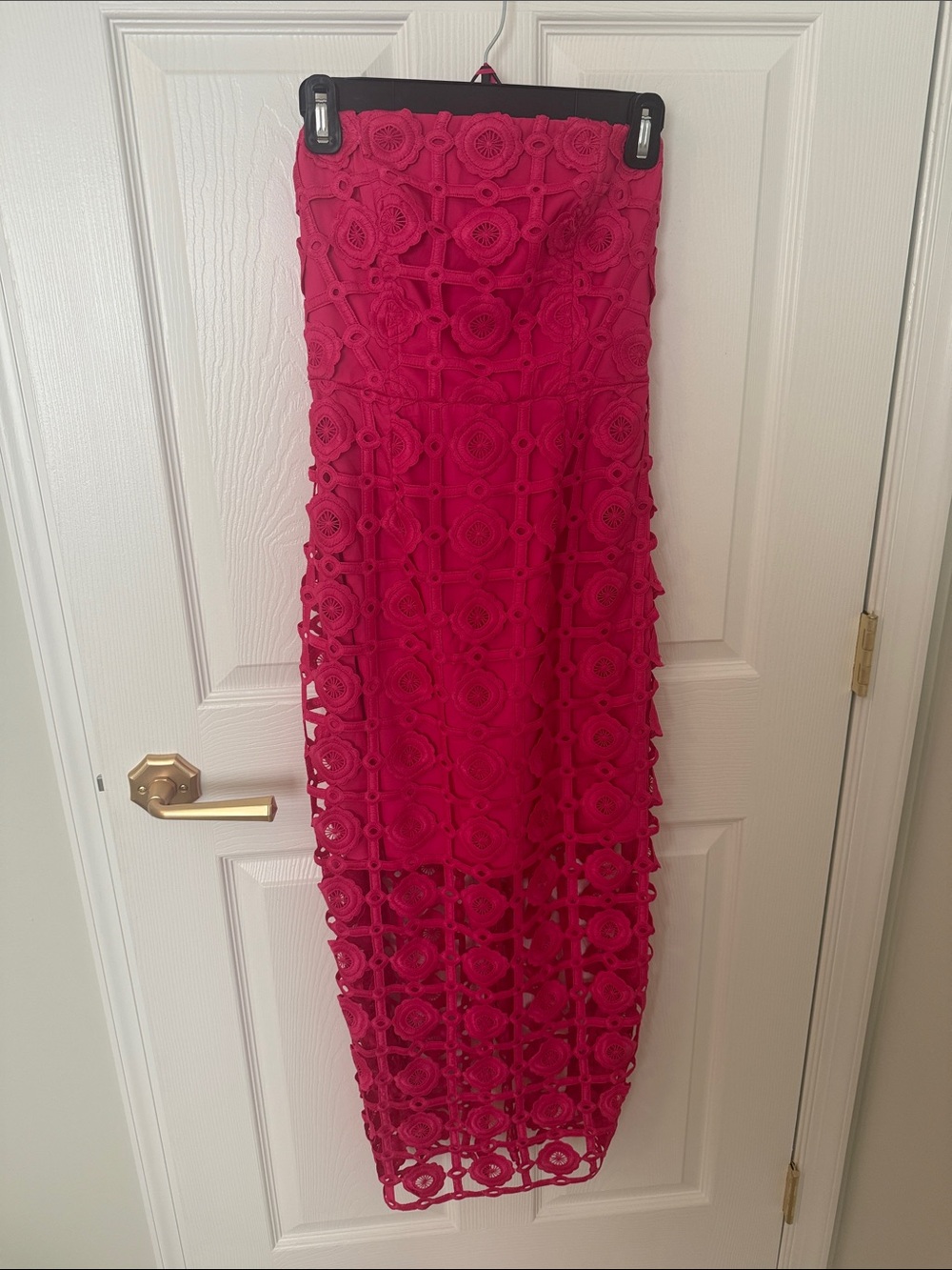 Milly Fuchsia Crochet Maxi Skirt